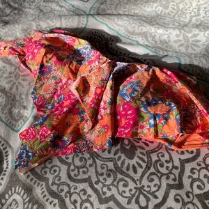 Floral Strapless Bikini Top🌺🧡